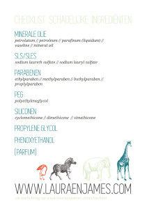 checklist schadelijke ingredienten www.lauraenjames.com