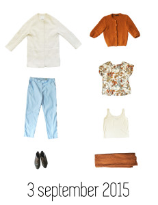 Laura en James project 333: 3 maanden met 33 kledingstukken. outfit van de maand september
