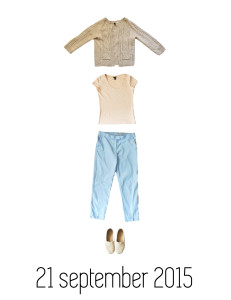 Laura en James project 333: 3 maanden met 33 kledingstukken. outfit van de maand september