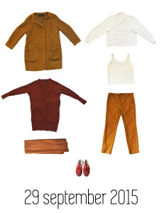 Laura en James project 333: 3 maanden met 33 kledingstukken. outfit van de maand septemberLaura en James project 333: 3 maanden met 33 kledingstukken. outfit van de maand september