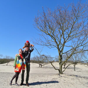 parttime werken werkt - jeroen, laura en james in de duinen | www.lauraenjames.com