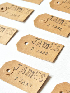 traktatie 2 jaar kinderopvang stempels hangtag | www.lauraenjames.com
