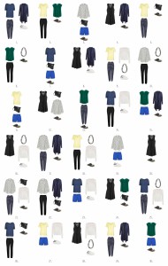 Capsule collection 14 kledingstukken 30 combinaties