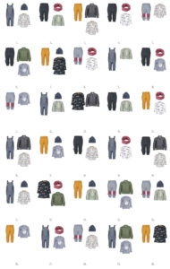 winter capsule wardrobe voor meisje 13 items 30 combinaties
