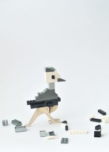 Brikkon houten boom en vogel om eenvoudig met LEGO te bouwen