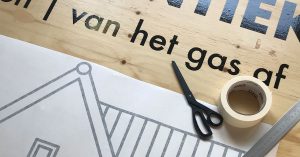 Duurzaam bouwbord en bouwteam