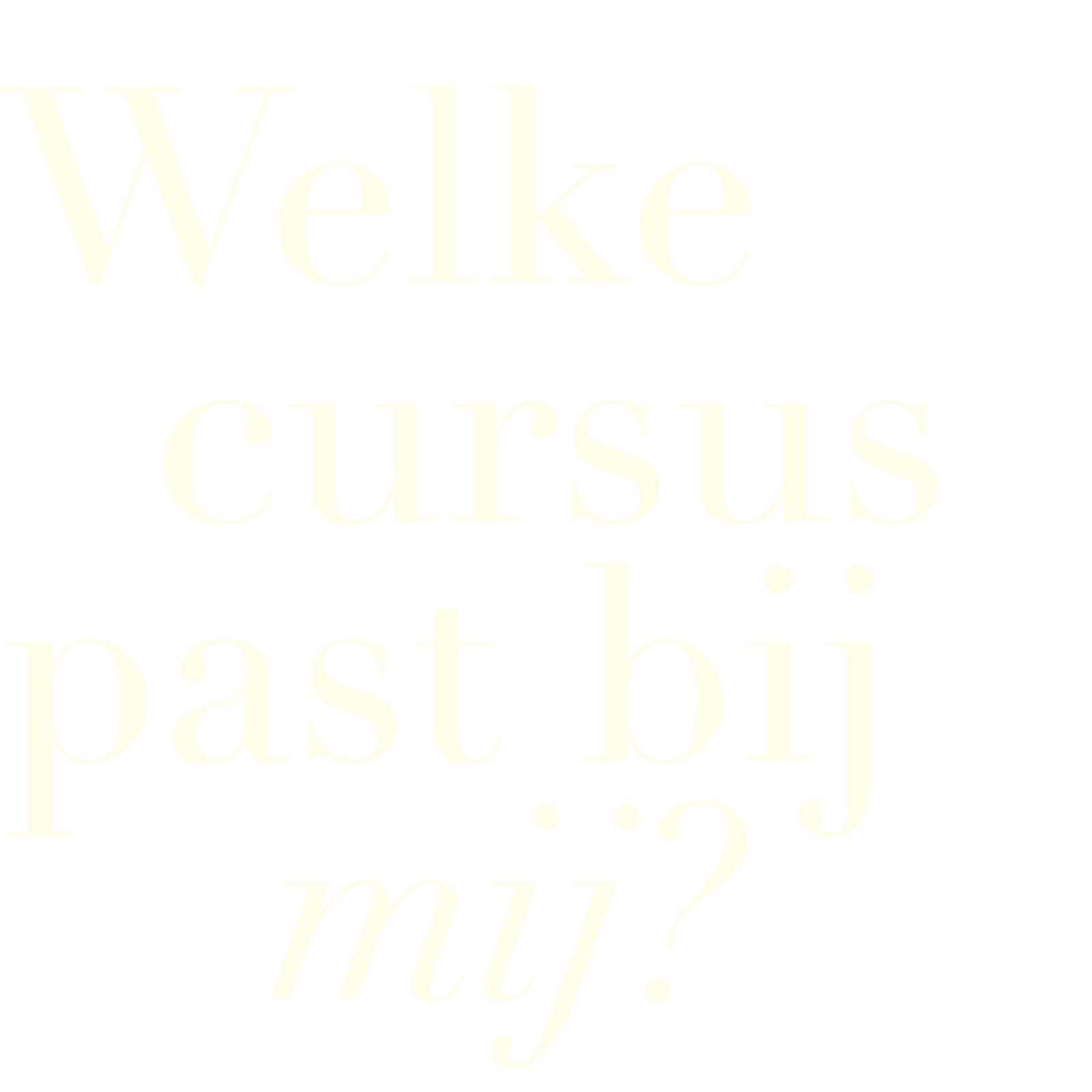 welke cursus past bij mij header